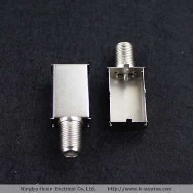 Single F connector with shield box